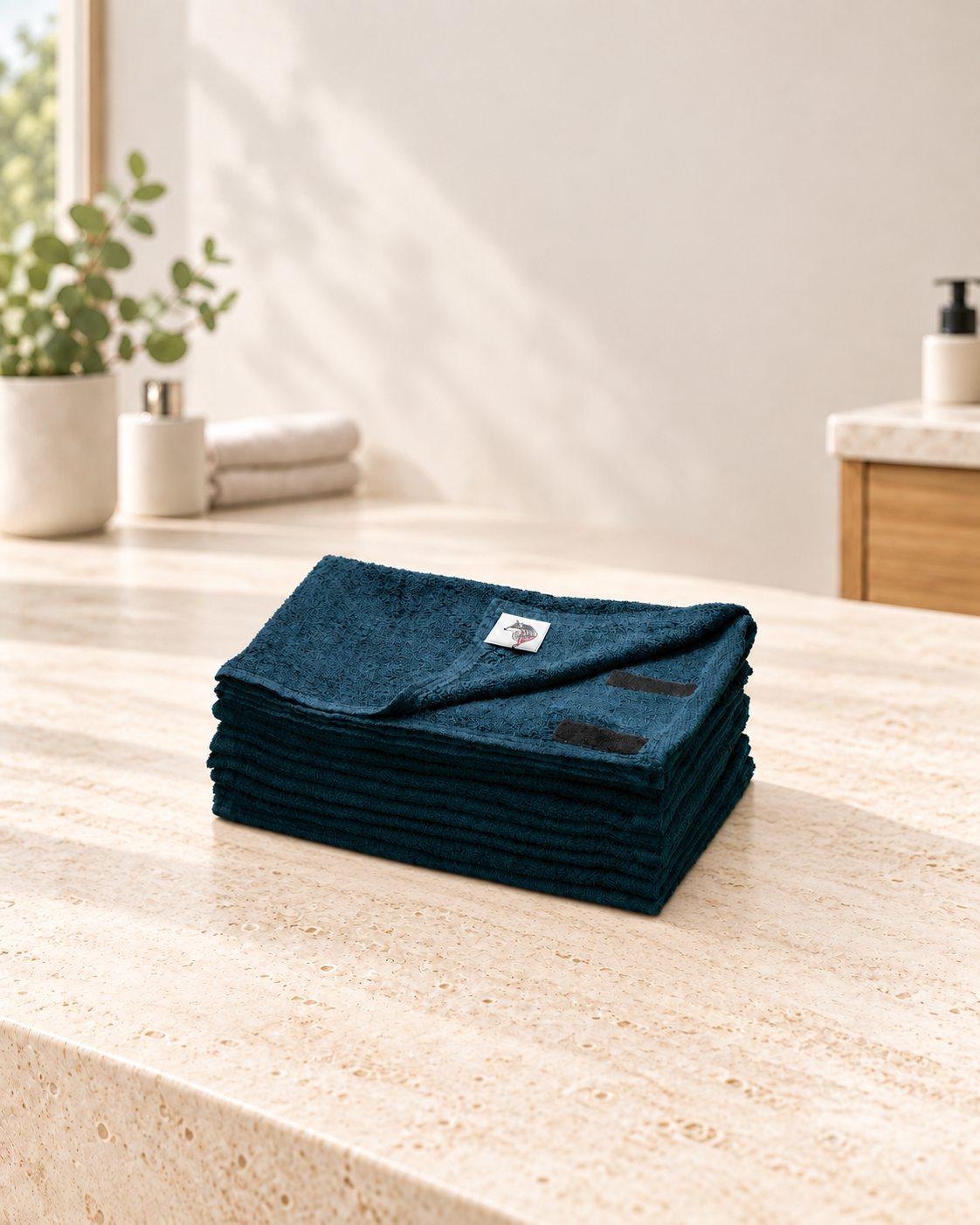 Salon Towels in a naturally lit salon setting