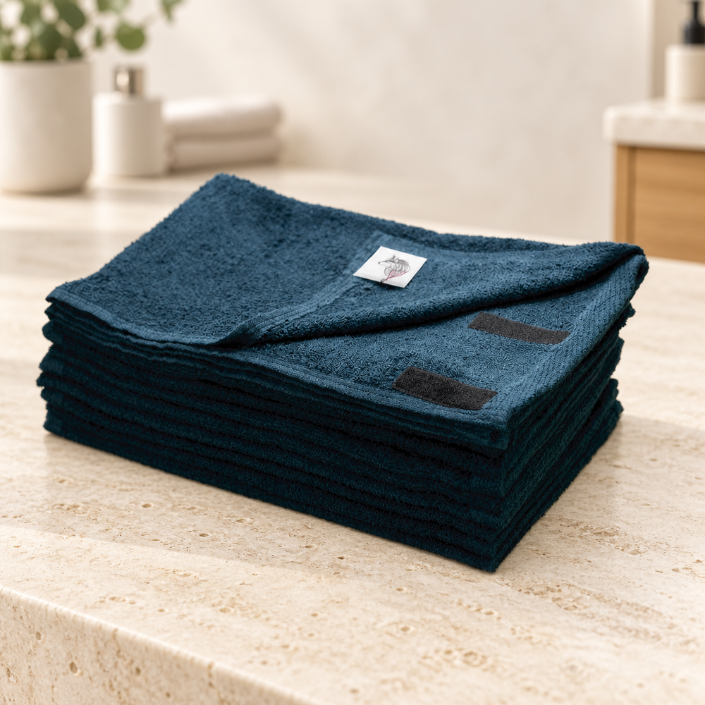 the style wrap hair salon towel in a warm, naturally lit salon setting